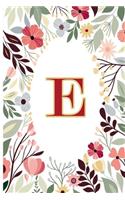 E: Cute Initial Monogram Letter E To Do List Notebook