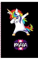 Maia - Dabbing Unicorn personalized named Notebook: Personalized Dabbing Unicorn notebook For Girls Who Love Unicorns - Cute Unicorn, Cute Rainbow Unicorn For Kids, Girls, Students & Teachers Gift, va