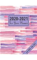 2020-2021 Two Year Planner: Artistic Watercolor Design: 24 Month Planner With At A Glance Pages, Appointment & Schedule Organizer (2020-2021 A4 Diary)