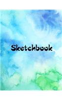 Sketch Book: Notebook for Drawing, Writing, Painting, Sketching or Doodling, 120 Pages, 8.5" x 11". Blue Marble Background Cover Sketchbook Blank Paper Drawing &