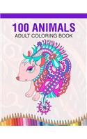 100 Animals Adult Coloring Book