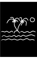 Palm Island Notebook: College Ruled Line Paper Pages Journal 6 x 9 Inches (15,2 x 22,9 cm) - Nature Art Gift Idea - Diary, Photo Album or Recipes Booklet