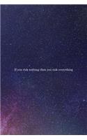 If You Risk Nothing Then You Risk Everything