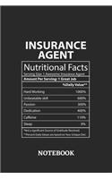 Nutritional Facts Insurance Agent Awesome Notebook: 6x9 inches - 110 dotgrid pages - Greatest Passionate working Job Journal - Gift, Present Idea