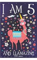 Llama Journal I am 5 and Llamazing