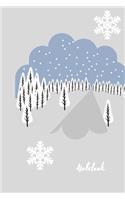 Notebook: Composition Notebooks Winter Journal Ideas Notes Gray White Gift for Girls Boys Kids Women Men 6'' x 9'' Lined Blank 110 Pages The little notebook o
