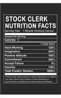 Stock Clerk Nutrition Facts: Funny Occupation Humorous Job Joke Dot Grid Notebook 6x9 Inches - 120 dotted pages for notes, drawings, formulas - Organizer writing book planner di