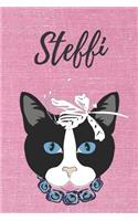 personalisiertes Geschenke Notizbuch Katze / Malbuch / Kritzelbuch / Tagebuch / Journal / DIN A5 / Geschenk Steffi: individuelles personalisiertes blanko Mädchen & Frauen Namen Notizbuch, ... Weihnachts & Geburtstags Geschenk für Frauen.