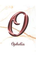 Ophelia: 1 Year Weekly Planner with Note Pages (12 Months) - White Marble Rose Gold Pink Effect Letter O - 2020 - 2021 - Week Planning - Monthly Appointment 