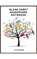 Blank Sheet Piano Music Notebook