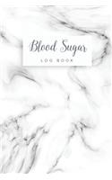 Blood Sugar Log Book: White Marble Cover - Simple Diabetes Log Book Daily Blood Glucose Record Journal - 2 Years Blood Sugar Level Tracker for Diabetic - Health Dairy Org