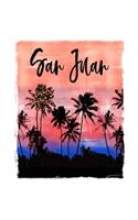 San Juan: Puerto Rico Christmas Notebook With Lined College Ruled Paper For Taking Notes. Stylish Tropical Travel Journal Diary 6 x 9 Inch Soft Cover. For Hom