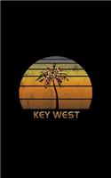 Key West: Christmas Notebook With Retro Florida Sunset Holiday Palm Tree Design. Vintage Soft Cover Travel Journal Diary With Lined College Ruled Paper.