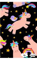 My Unicorn Journal - Journal Series Volume 11: 6 x 9 inches 150 pages (75 sheets) Lined Journal - Date line and 22 wide ruled lines for writing. Black glossy cover with unicorns, birds and rainbo(11 My Unicorn Journal - Journal)