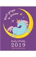 Weekly & Monthly 2019 12-Month Splendid Planner