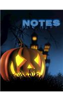 Notes: Jack O'Lantern Haunted House Spooky Halloween Notebook