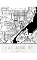 Peoria (Illinois) Trip Journal: Lined Travel Journal/Diary/Notebook with Map Cover Art