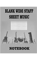 Blank Wide Staff Sheet Music Notebook