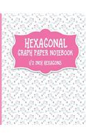 Hexagonal Graph Paper Notebook: 1/2 Inch Hexagons: Organic Chemistry Laboratory Notebook & for Gaming, Graphs, Mapping, Sketches And Notes - Unicorns Cover