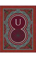 Monogram "u" Sketchbook: Blank Art Pad Notebook Journal(21 Monogram Arabesqueone 150 Sketch)