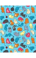 My Big Fat Bullet Journal for Cat Lovers Fun Cat Pattern 9: Jumbo Sized Graph Design Bullet Notebook Journal - 300 Plus Numbered Pages with 300 Graph Style Grid Pages, 6 Index Pages and 2 Key Pages in Large 8