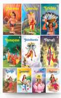 Story Books for Kids - Mythology Books for Kids - Gods and Goddesses (Set of 10 Books) - Mahabharata, Krishna, Hanuman, Ganesha, Ramayana, Parvati, Lakshmi, Saraswati, Indrani, Durga