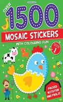 1500 Mosaic Stickers Book 1 with Colouring Fun - Sticker Book for Kids Age 4 - 8 years