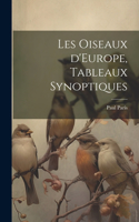 Les oiseaux d'Europe, tableaux synoptiques