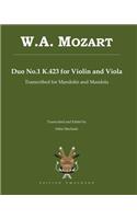 W.A. Mozart Duo No.1 K.423 for Violin and Viola: Transcribed for Mandolin and Mandola by Fabio Machado