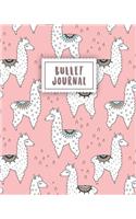 Bullet Journal: Cute Alpaca with Pastel Pink 150 Dot Grid Pages (Size 8x10 Inches) with Bullet Journal Sample Ideas