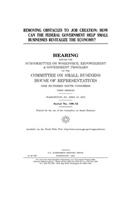 Removing obstacles to job creation