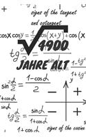 4900 Jahre alt: 70. Geburtstag Liniertes Mathe Wurzel Geburtstags Notizbuch oder Gästebuch Geschenk liniert - Journal mit Linien