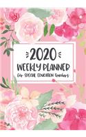 2020 Weekly Planner for Special Education Teachers: Personal Planner with Calendars and Goal Trackers (Pink Floral Design)