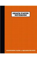 Graph Paper Notebook. Engineering Paper-5 Squares Per Inch: Grid Notebook/Grid Paper Journal 8.5x11 in. Orange