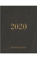 Reservations 2020: Reservation Book For Restaurant - 365 Day Guest Booking Diary - Daily Hostess Table Log Journal Jan 2020 - Dec 2020 with golden mandala cover