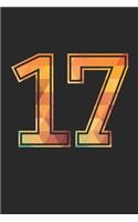 Blank Lined Journal, Notebook, Diary, Planner - 17 Lucky Number Sports Team No. 17 Age Year 2017 - 17th Birthday Gift For 17 Years Old Boys And Girls: Medium College-Ruled Journey Diary, 110 page, Lined, 6x9 (15.2 x 22.9 cm)