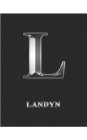 Landyn: 2 Year Weekly Planner with Note Pages (24 Months) - Silver Effect Personalized Custom Letter L Initial First Name - 2020 - 2021 - Week Planning - Mo