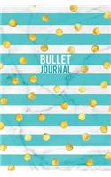 Bullet Journal: Gorgeous Gold Trendy Bullet Journal - 120-Page 1/4 Inch Dot Grid Pretty Gold Notebook - 6 X 9 Perfect Bound Softcover