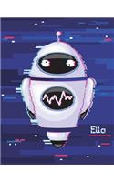 Ella: Personalized Discreet Internet Website Password Journal or Organizer, Cute Robot Themed Birthday, Christmas, Best Friend Gifts for Kids, Teens, Girls, Women, Mom, Daughter, Sister, Grandma, Large Print Book, Size 8 1/2 X 11