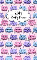 2019 Weekly Planner: Jan to Dec Polka Dot Cats