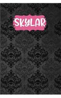 Skylar: Black Gothic Personalized Lined Notebook and Journal for Women and Girls to Write in