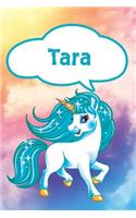 Tara: Personalized Unicorn Blood Sugar Diet Diary Journal Log Notebook Featuring 120 Pages 6x9