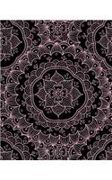 Journal Notebook Flower Mandala Pattern 12: 172 Page Blank Journal 8 x 10 Size, Unlined For Journaling, Writing, Planning or Doodling.(55 Artsy Plain Journals)
