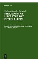 Register Der Drucke, Sonstigen Textzeugen, Initien