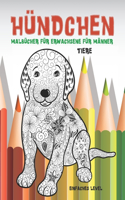 Malbucher fur Erwachsene fur Manner - Einfaches Level - Tiere - Hundchen