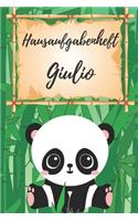 Hausaufgabenheft Giulio: personalisiertes Panda Hausaufgabenheft / Grundschule / Schülerplaner für 1 Schuljahr mit Wochenübersicht / mit 2x Stundenplan / DIN A 5 / 112 Seite