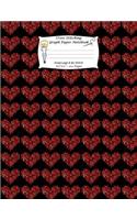 Cross Stitching Graph Paper Notebook: A Cross Stitch Pattern Designer's Large Size. Cross Legs And Go Stitch. Cross Stitched Red Hearts Cover.