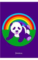 Cute Purple Panda Rainbow Journal: Pretty Panda Bear Lover Notebook Gift