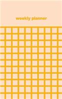 Weekly Planner: Minimalist Small Pocket Size Undated Weekly Diary with Cute Simple Cover Design in Yellow and Blush Pink