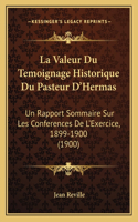 Valeur Du Temoignage Historique Du Pasteur D'Hermas